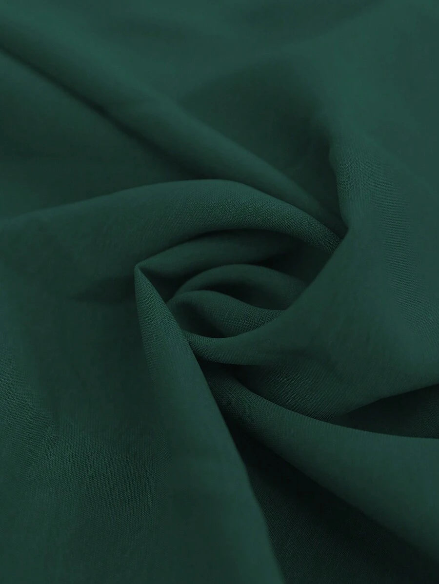 EMERY ROSE Dames lente/zomer bohemian vakantie stijl casual crossover gesmokte taille geplooide twist back ruche mouw a-lijn midi-jurk