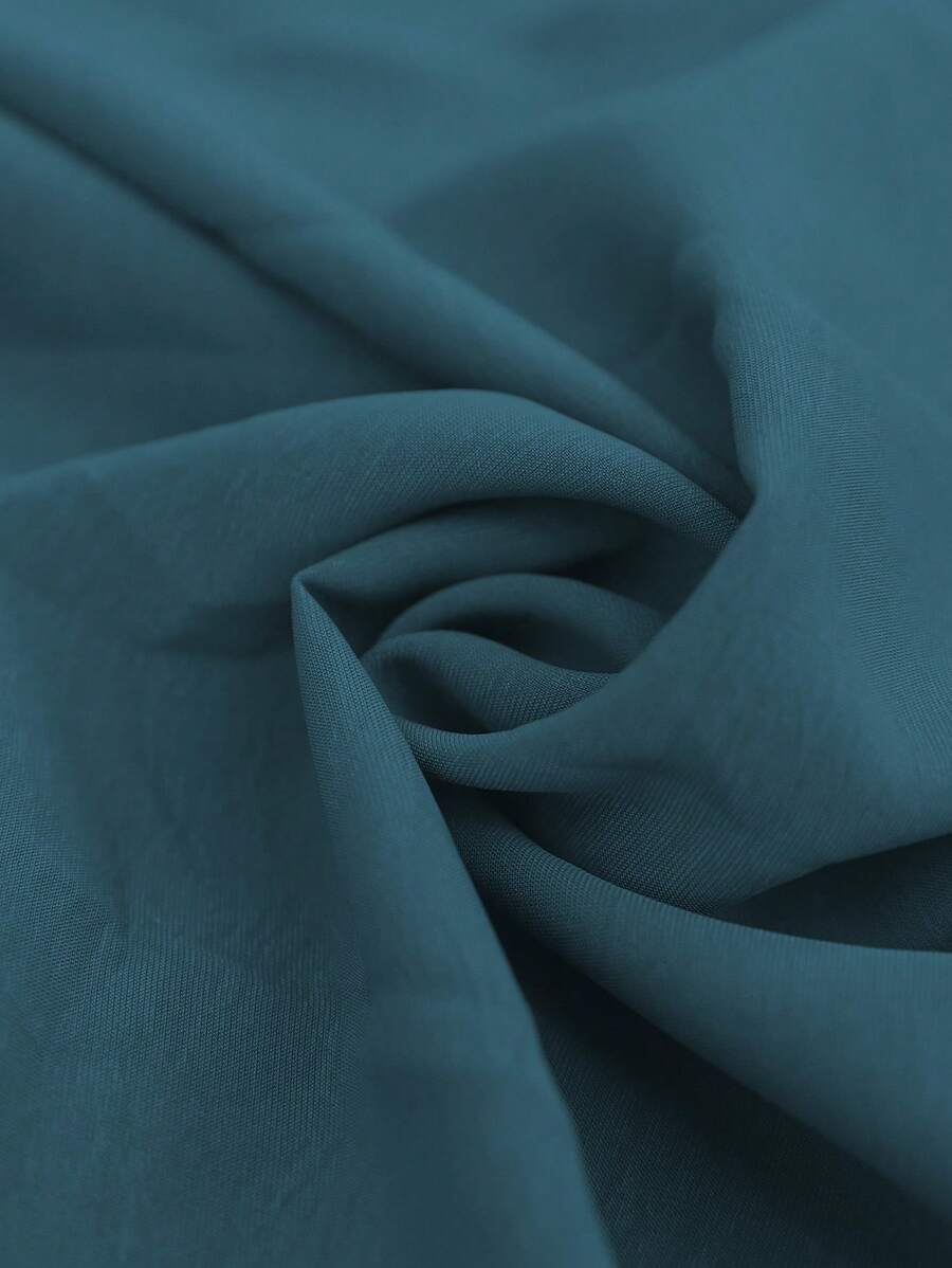 EMERY ROSE Dames lente/zomer bohemian vakantie stijl casual crossover gesmokte taille geplooide twist back ruche mouw a-lijn midi-jurk