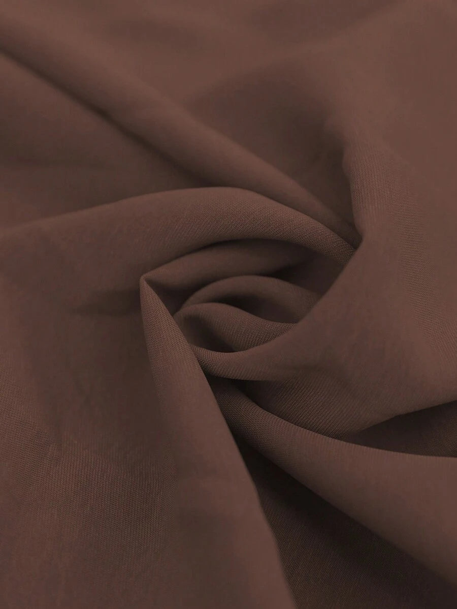 EMERY ROSE Dames lente/zomer bohemian vakantie stijl casual crossover gesmokte taille geplooide twist back ruche mouw a-lijn midi-jurk